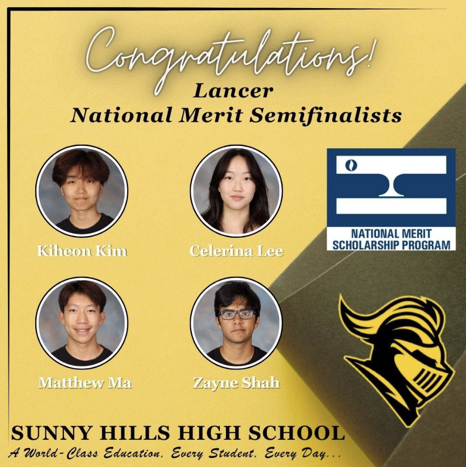 The four National Merit semi-finalists for the 2024-2025 school year were announced in the Sunny Hills GOLD Standard Newsletter on Friday, Sept. 20. 
